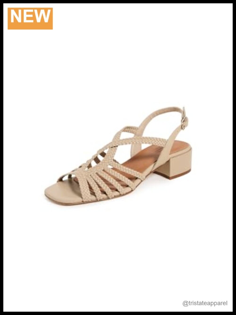 Leather Woven Slingback Sandals